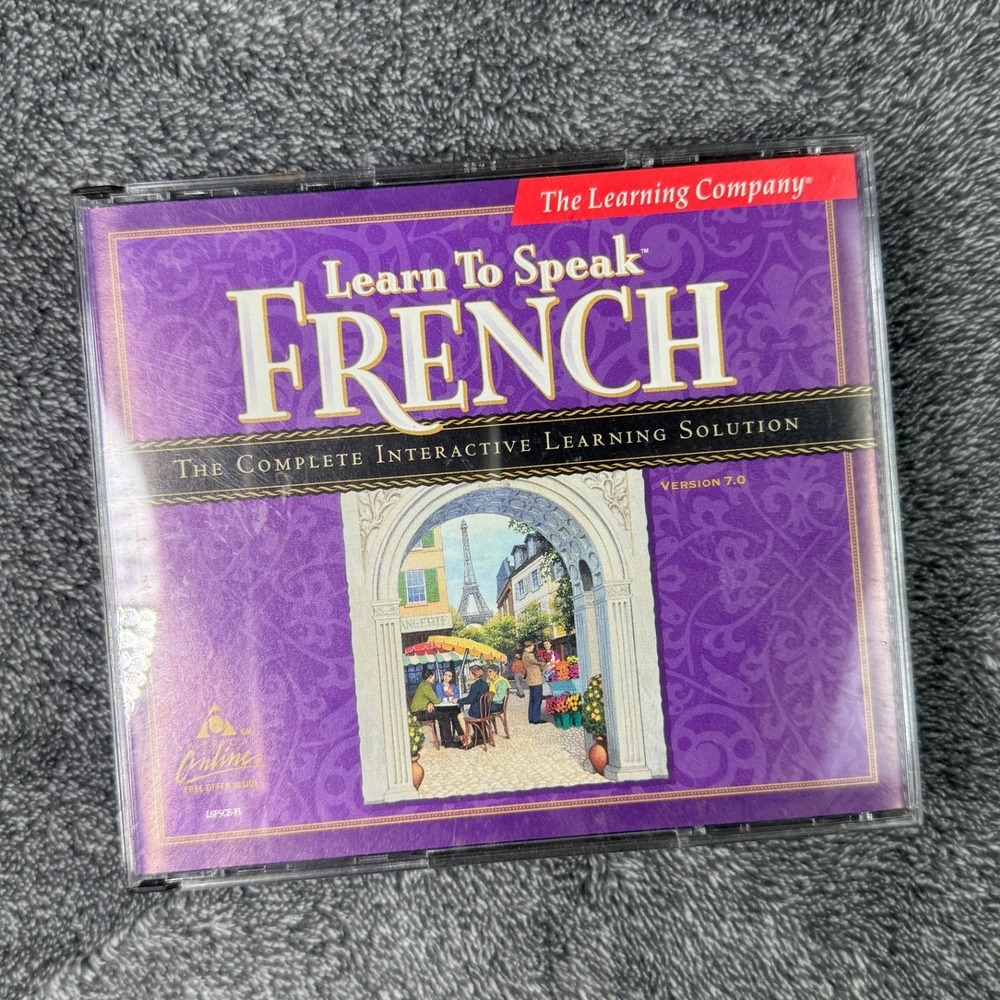 Learn To Speak French Version 7.0 The Learning Company 3-CD ROM Windows PC 1998